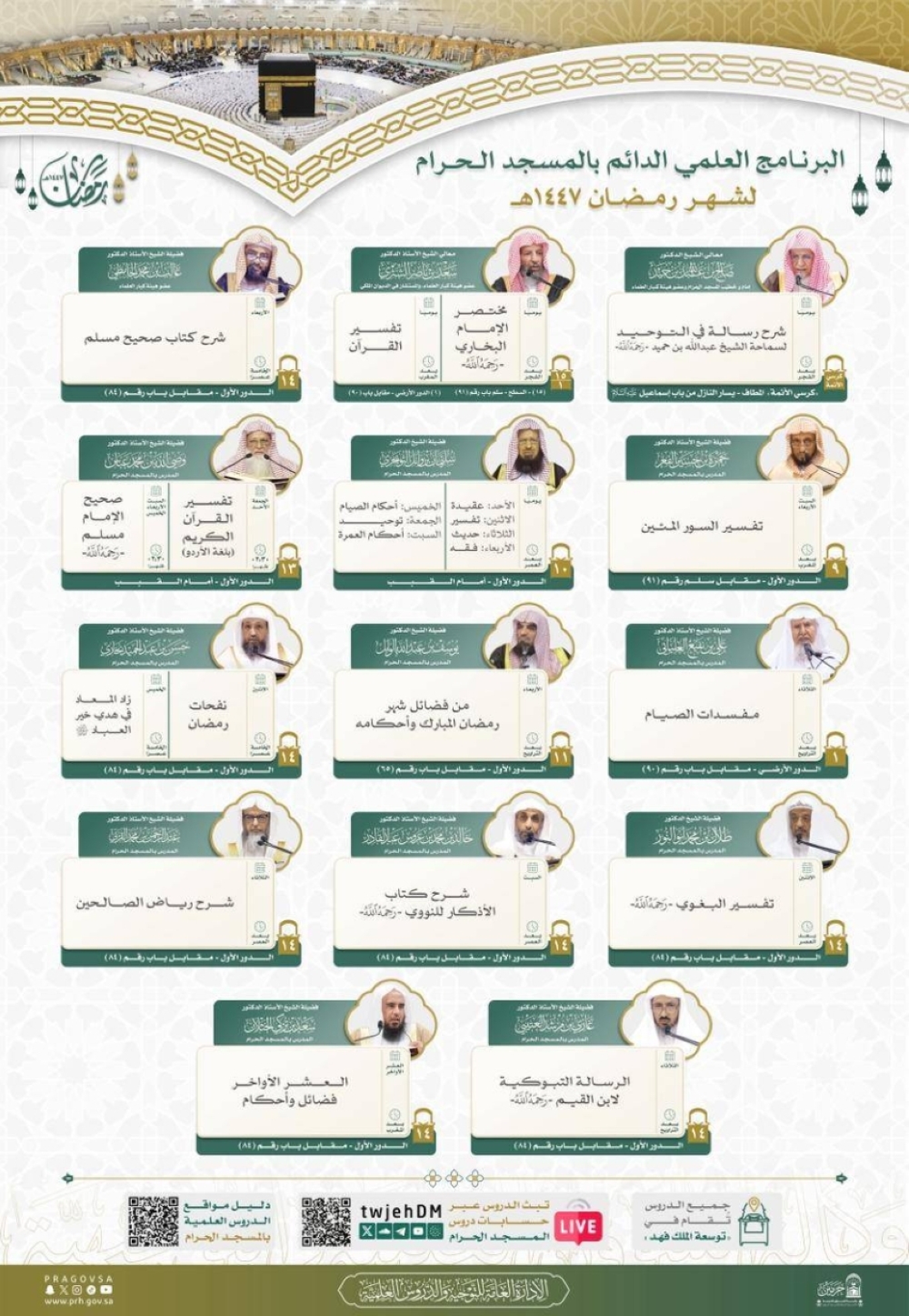 بالأسماء.-تفاصيل-البرنامج-العلمي-الدائم-بالمسجد-الحرام-في-شهر-رمضان