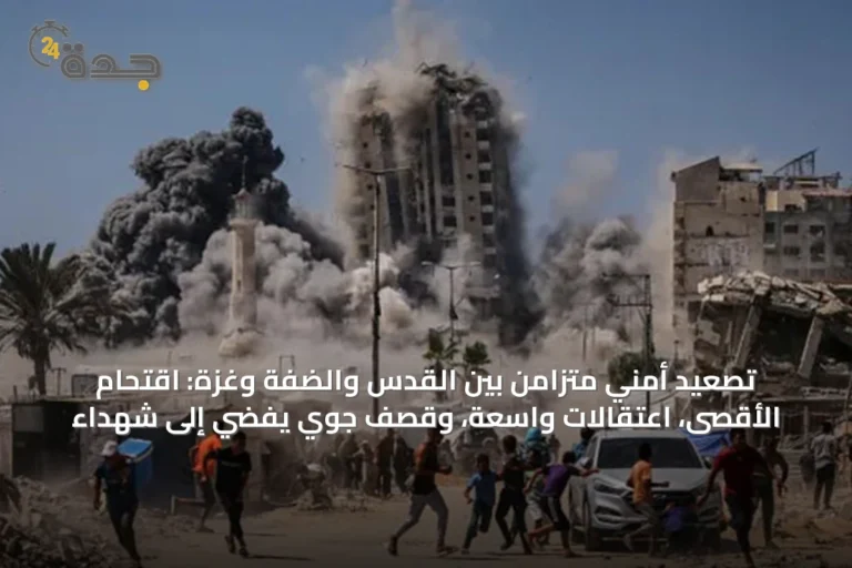 تصعيد أمني متزامن بين القدس والضفة وغزة: اقتحام الأقصى، اعتقالات واسعة، وقصف جوي يفضي إلى شهداء