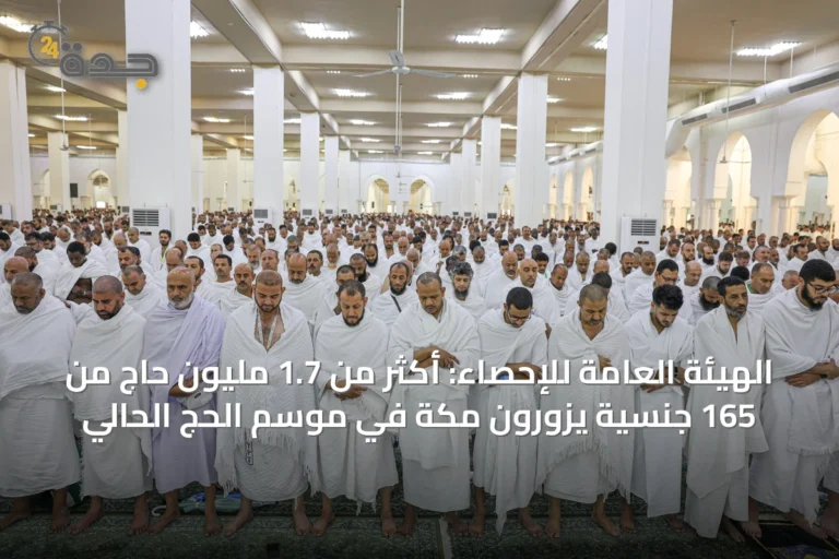 الهيئة العامة للإحصاء: أكثر من 1.7 مليون حاج من 165 جنسية يزورون مكة في موسم الحج الحالي