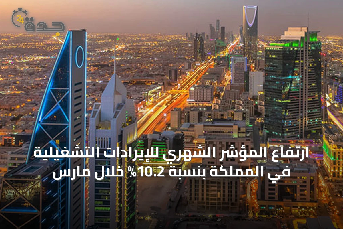 ارتفاع المؤشر الشهري للإيرادات التشغيلية في المملكة بنسبة 10.2% خلال مارس