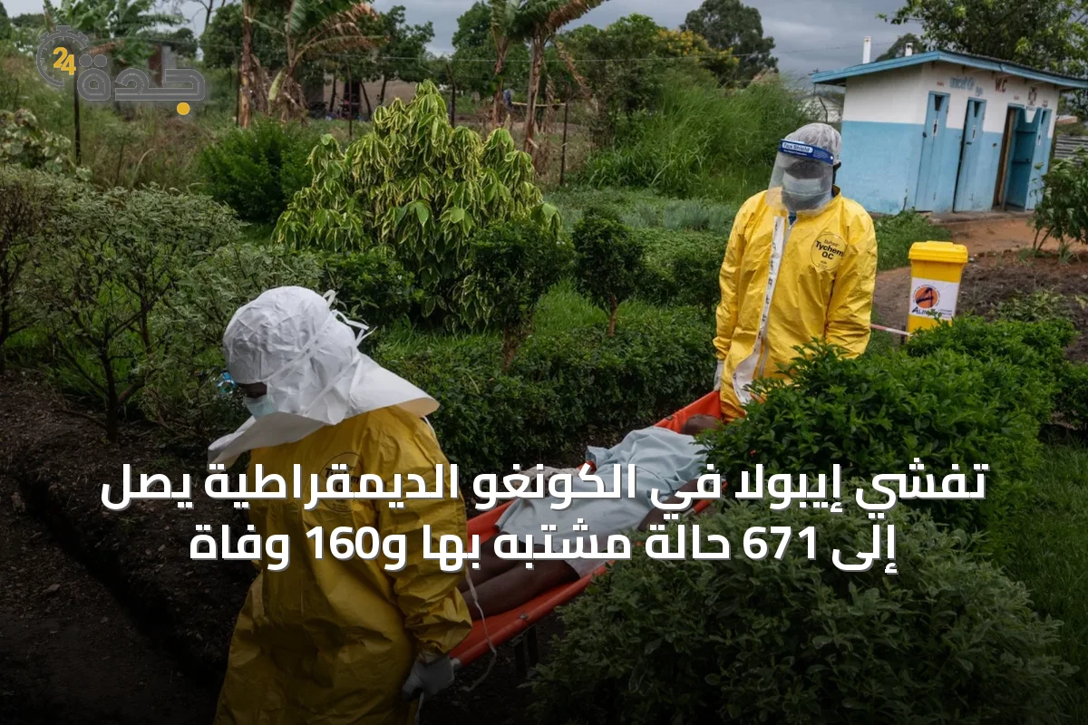 تفشي إيبولا في الكونغو الديمقراطية يصل إلى 671 حالة مشتبه بها و160 وفاة