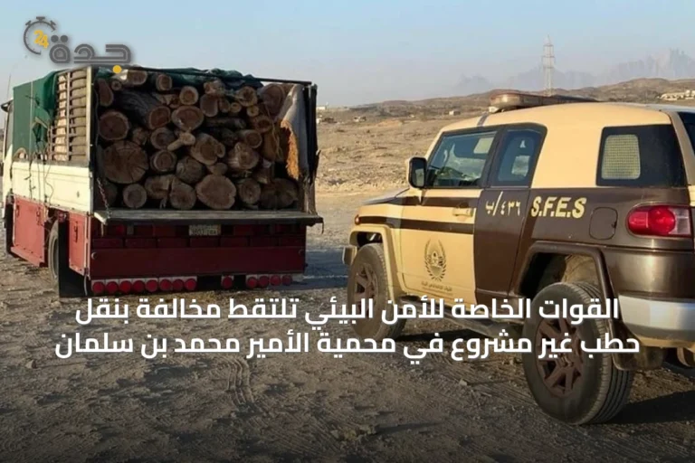 القوات الخاصة للأمن البيئي تلتقط مخالفة بنقل حطب غير مشروع في محمية الأمير محمد بن سلمان