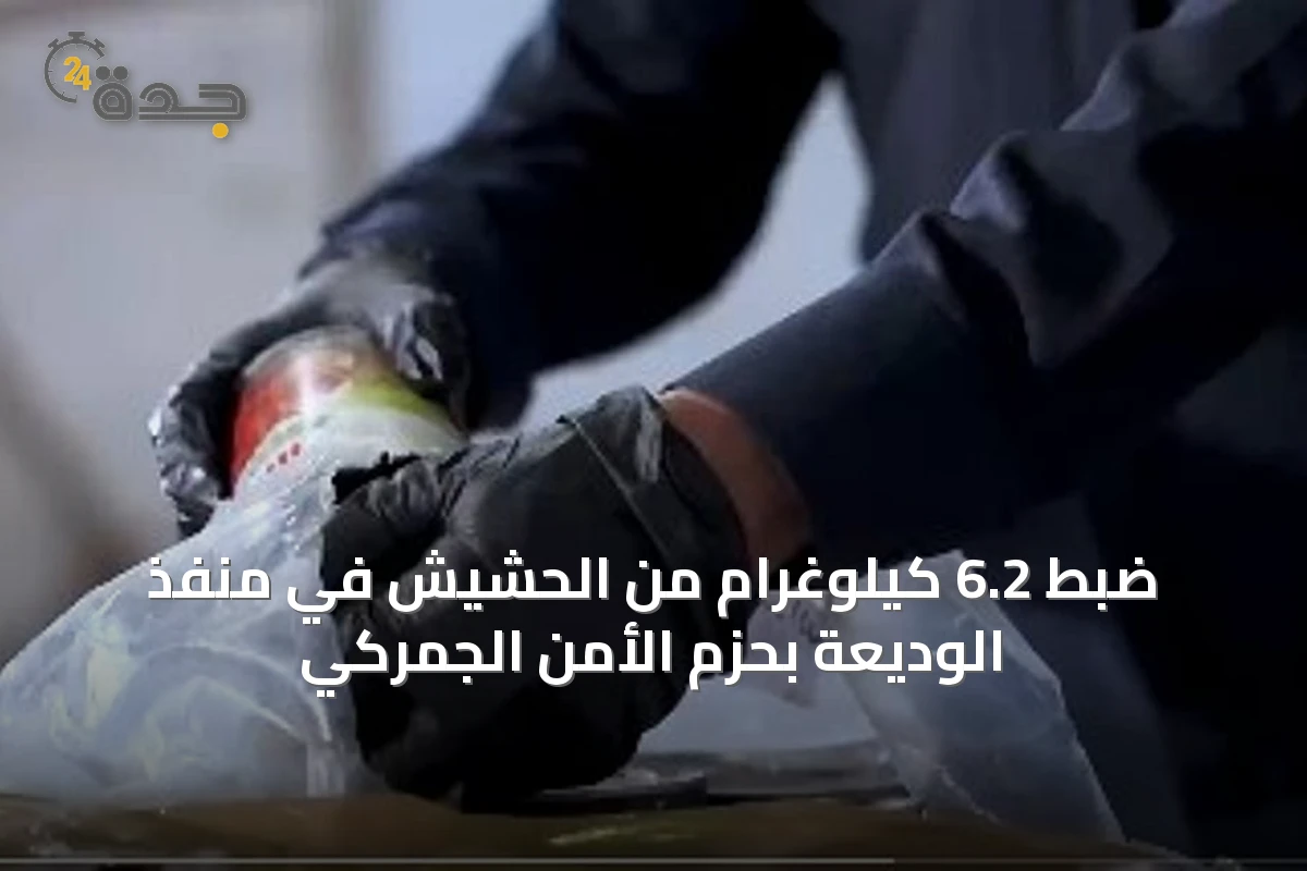 ضبط 6.2 كيلوغرام من الحشيش في منفذ الوديعة بحزم الأمن الجمركي