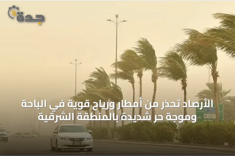 الأرصاد تحذر من أمطار ورياح قوية في الباحة وموجة حر شديدة بالمنطقة الشرقية