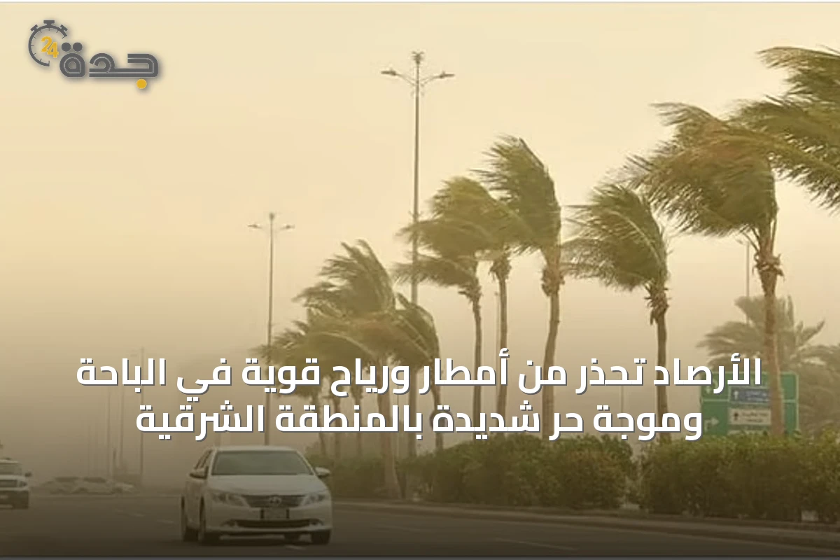 الأرصاد تحذر من أمطار ورياح قوية في الباحة وموجة حر شديدة بالمنطقة الشرقية