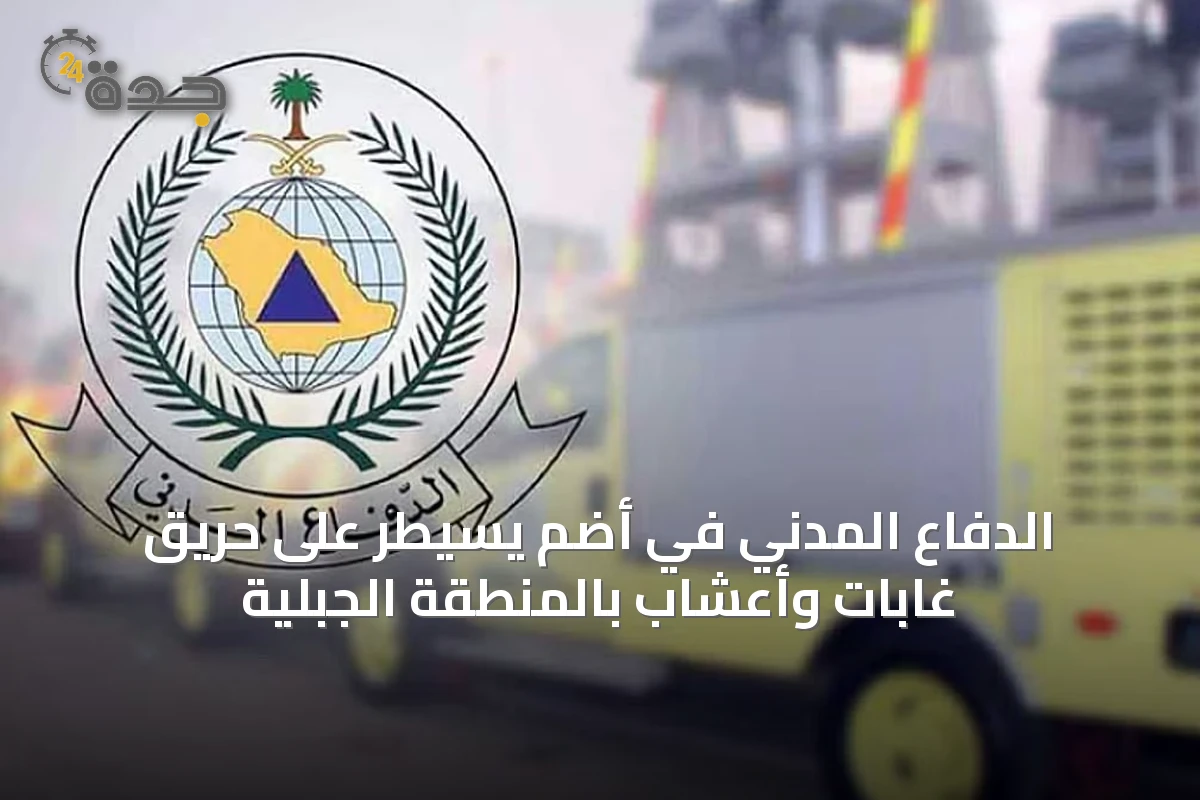 الدفاع المدني في أضم يسيطر على حريق غابات وأعشاب بالمنطقة الجبلية