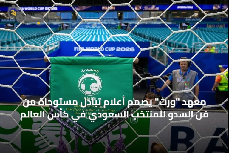 معهد "ورث" يصمم أعلام تبادل مستوحاة من فن السدو للمنتخب السعودي في كأس العالم