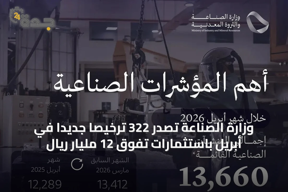 وزارة الصناعة تصدر 322 ترخيصًا جديدًا في أبريل باستثمارات تفوق 12 مليار ريال