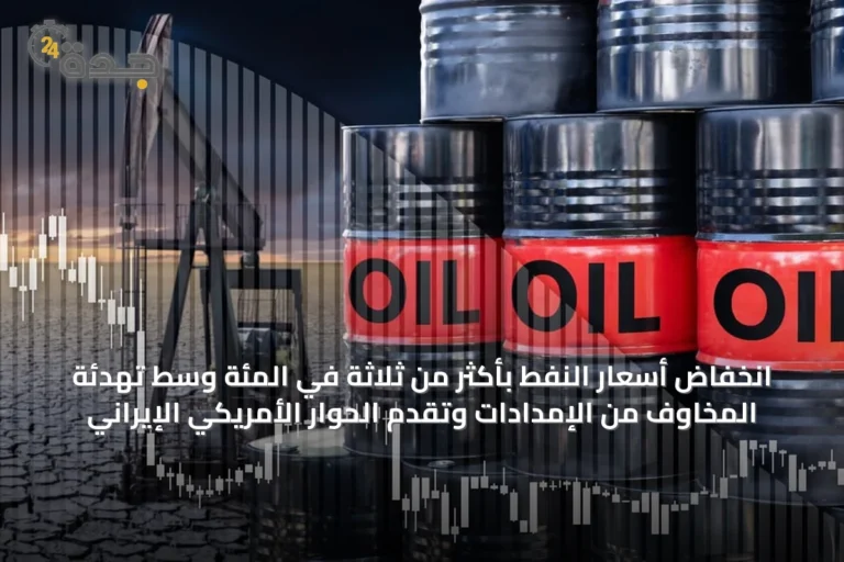 انخفاض أسعار النفط بأكثر من ثلاثة في المئة وسط تهدئة المخاوف من الإمدادات وتقدم الحوار الأمريكي الإيراني