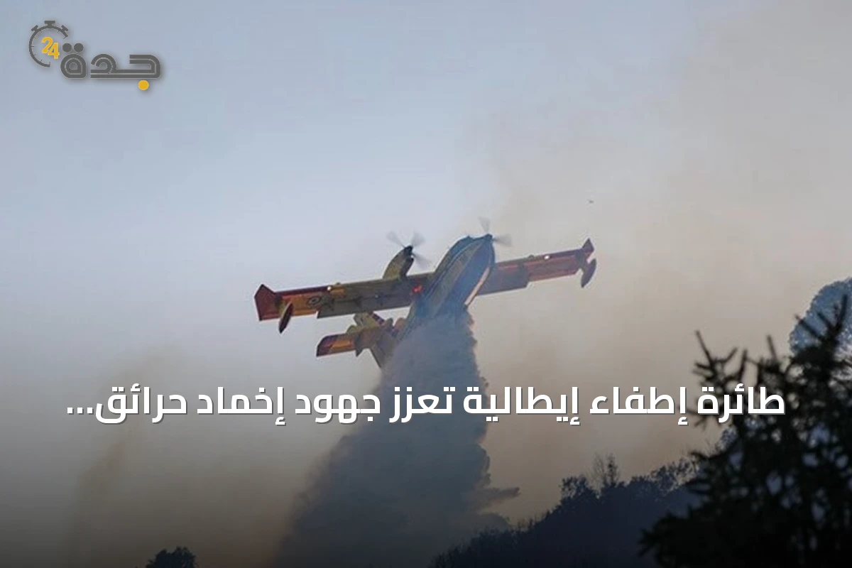 طائرة إطفاء إيطالية تعزز جهود إخماد حرائق الغابات في ولاية الكاف التونسية