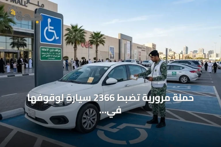 حملة مرورية تضبط 2366 سيارة لوقوفها في مواقف ذوي الإعاقة