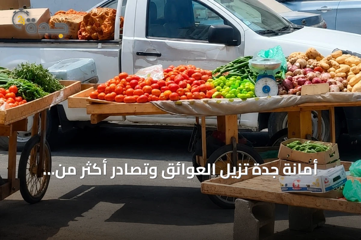 أمانة جدة تزيل العوائق وتصادر أكثر من طنّين من الخضروات والفواكه في حملة بالعزيزية