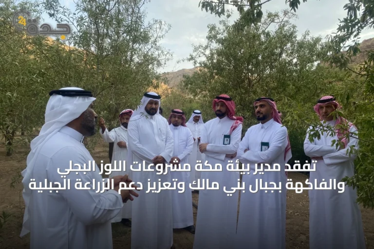 تفقد مدير بيئة مكة مشروعات اللوز البجلي والفاكهة بجبال بني مالك وتعزيز دعم الزراعة الجبلية