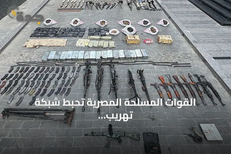 القوات المسلحة المصرية تحبط شبكة تهريب أسلحة تضم عناصر أجنبية جنوب البلاد