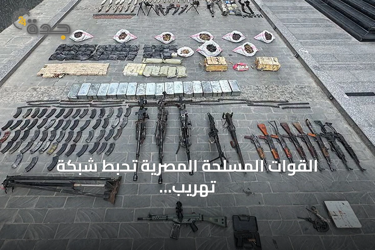القوات المسلحة المصرية تحبط شبكة تهريب أسلحة تضم عناصر أجنبية جنوب البلاد