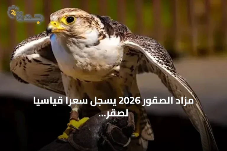 مزاد الصقور 2026 يسجل سعرًا قياسياً لصقر مثلوث جير (سوبر وايت) بـ1.3 مليون ريال