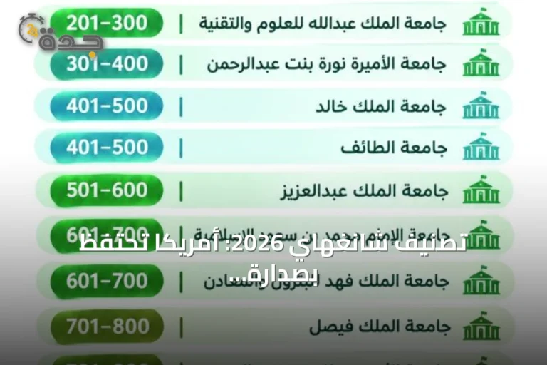 تصنيف شانغهاي 2026: أمريكا تحتفظ بصدارة القمة والصين تتوسع عدديًا
