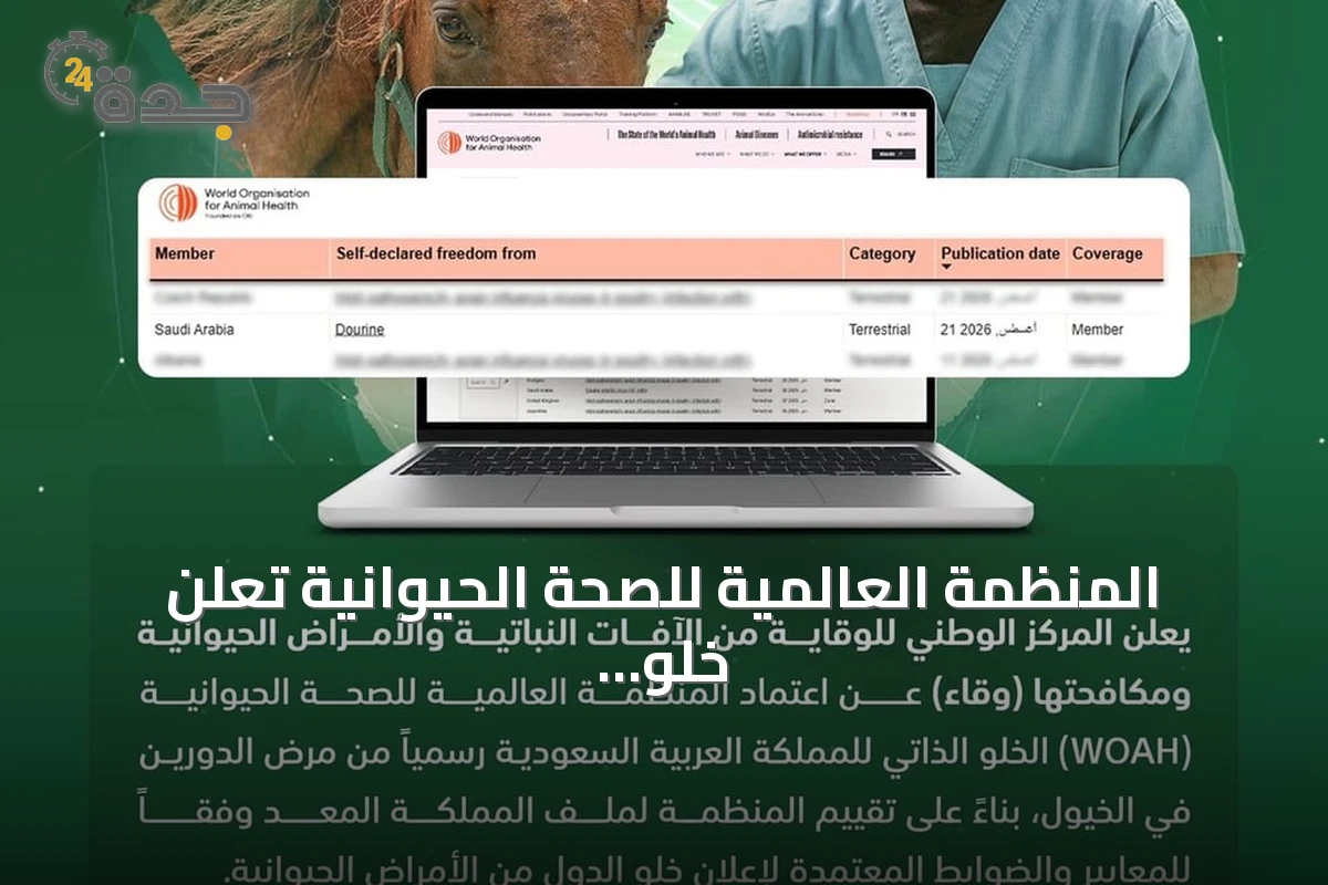 المنظمة العالمية للصحة الحيوانية تعلن خلو السعودية من مرض الدورين في الخيول