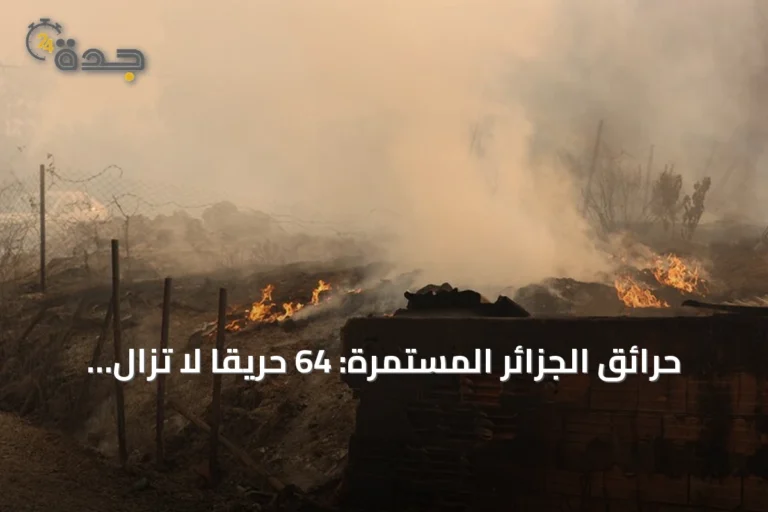 حرائق الجزائر المستمرة: 64 حريقًا لا تزال مشتعلة وتركز معظمها في جيجل