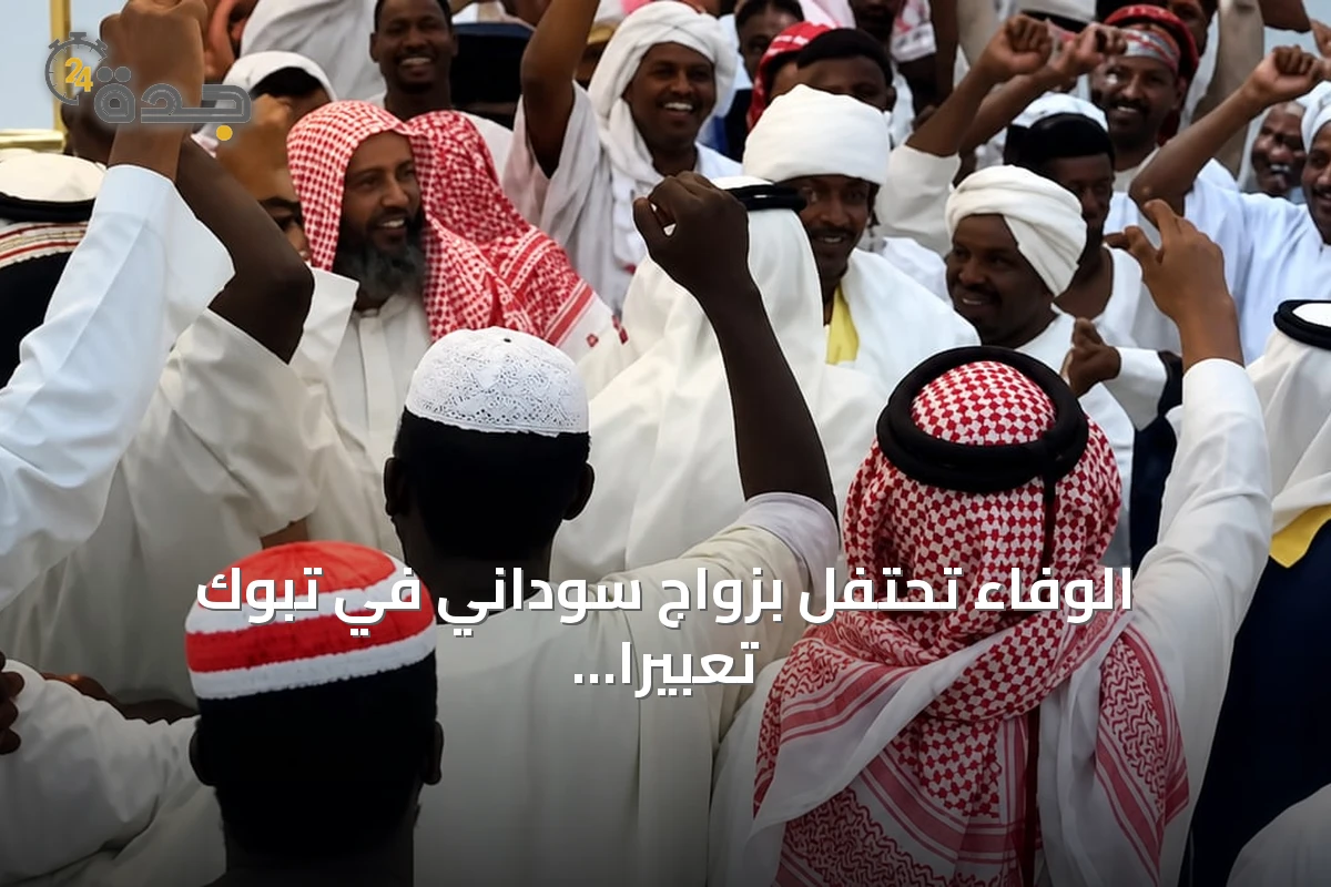 الوفاء تحتفل بزواج سوداني في تبوك تعبيرًا عن التلاحم السعودي
