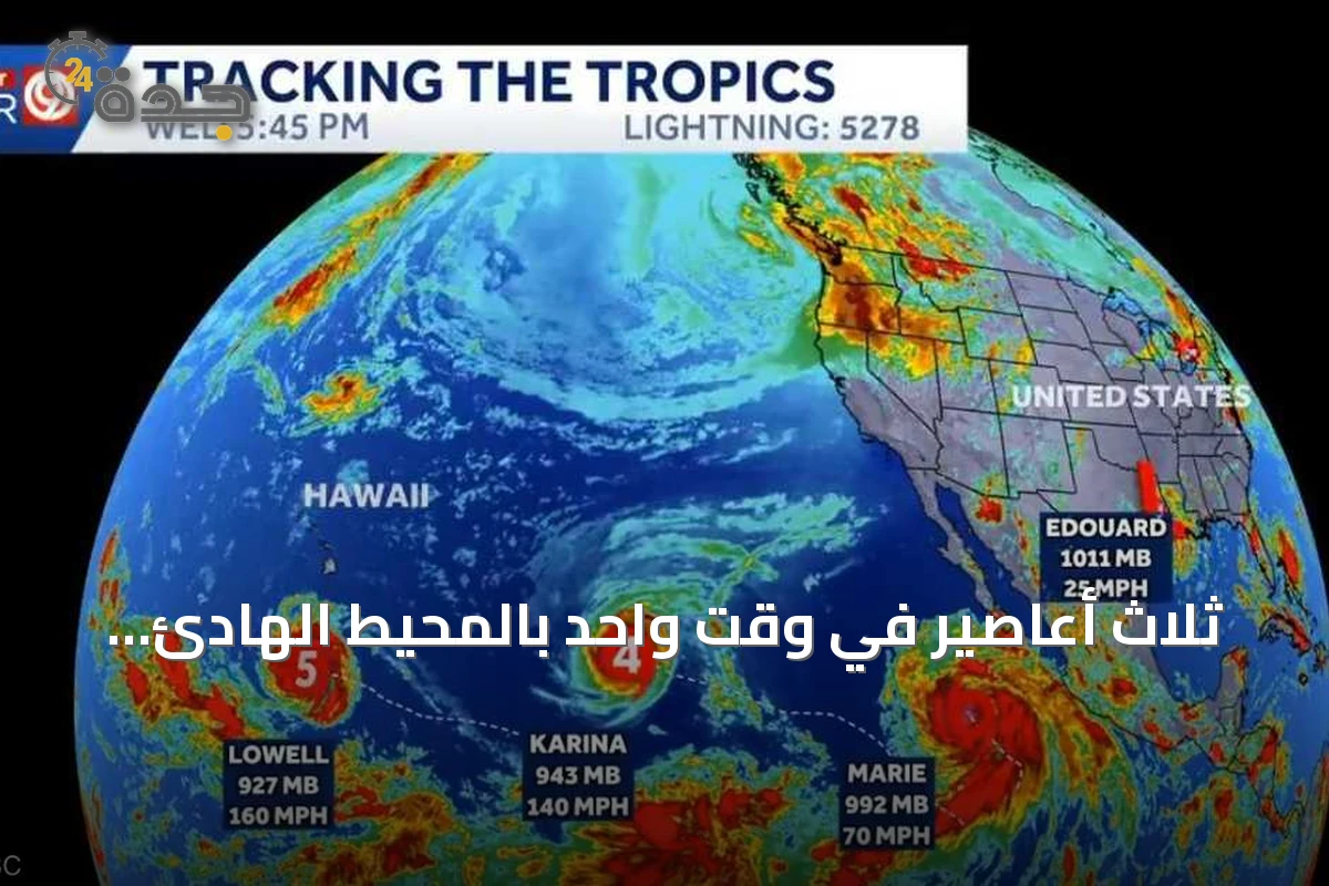 ثلاث أعاصير في وقت واحد بالمحيط الهادئ: أسباب تكونها وتحذيرات من أمواج عاتية