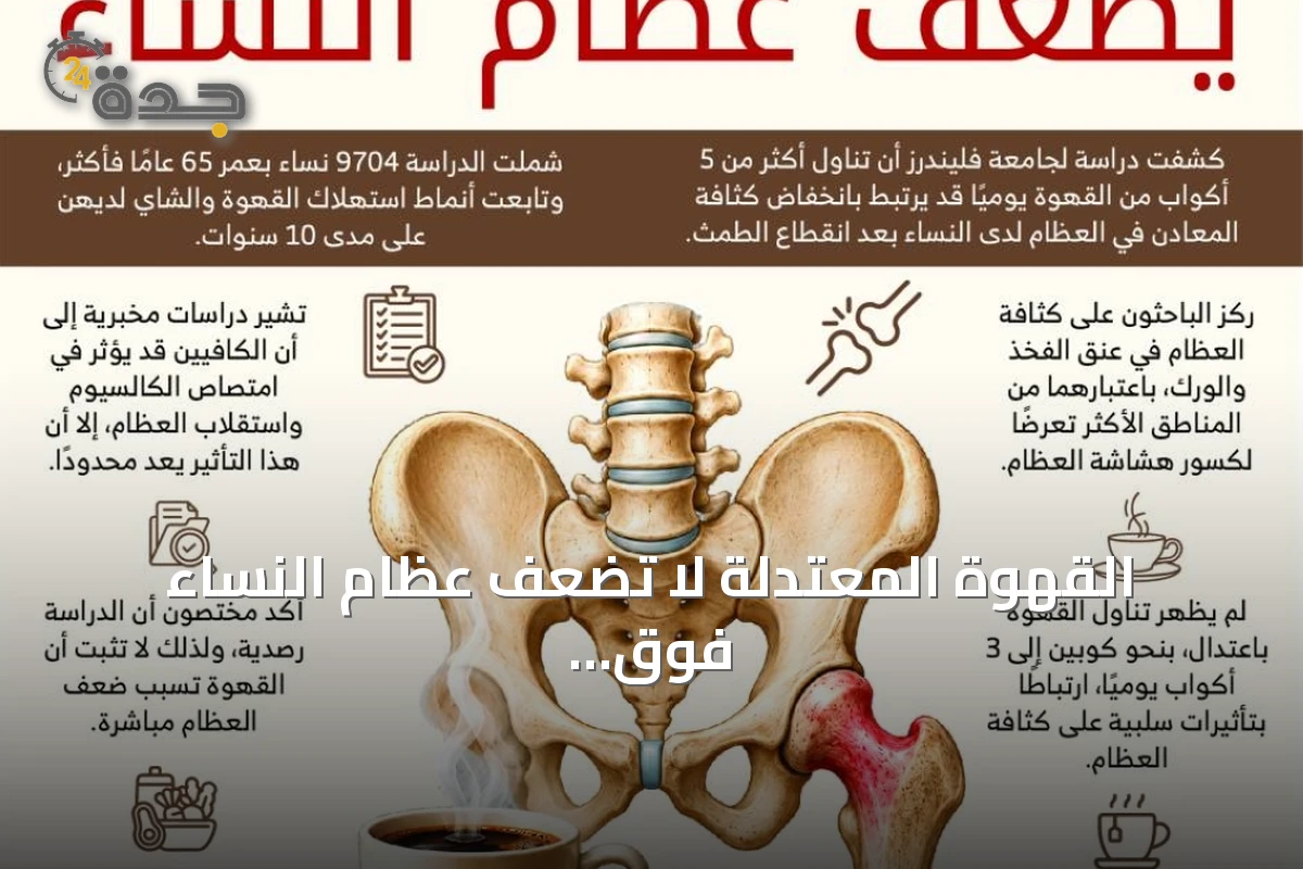 القهوة المعتدلة لا تضعف عظام النساء فوق 65 عاماً والشاي قد يعزز كثافتها