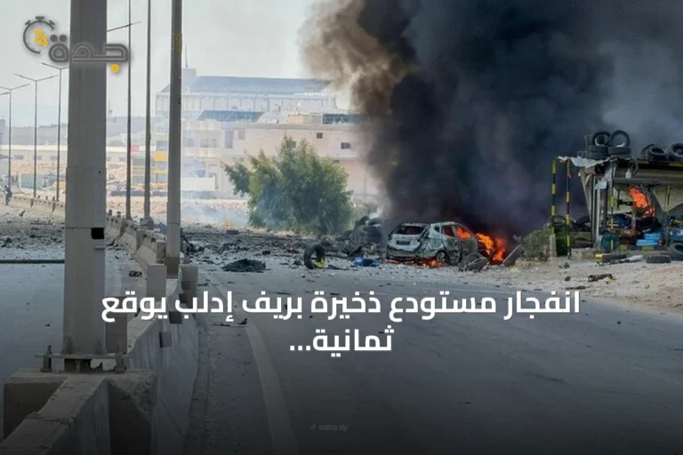 انفجار مستودع ذخيرة بريف إدلب يوقع ثمانية جرحى