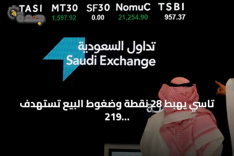 تاسي يهبط 28 نقطة وضغوط البيع تستهدف 219 شركة
