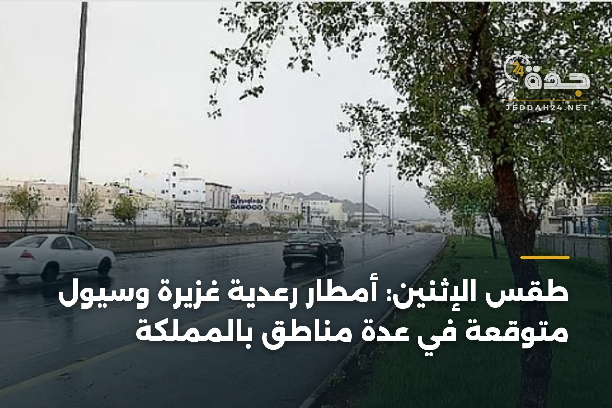 طقس الإثنين: أمطار رعدية غزيرة وسيول متوقعة في عدة مناطق بالمملكة