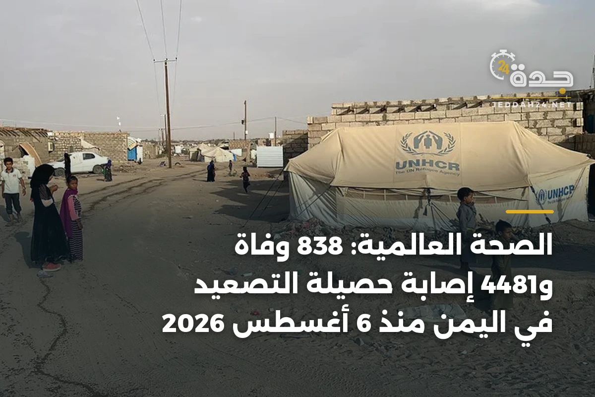 الصحة العالمية: 838 وفاة و4481 إصابة حصيلة التصعيد في اليمن منذ 6 أغسطس 2026