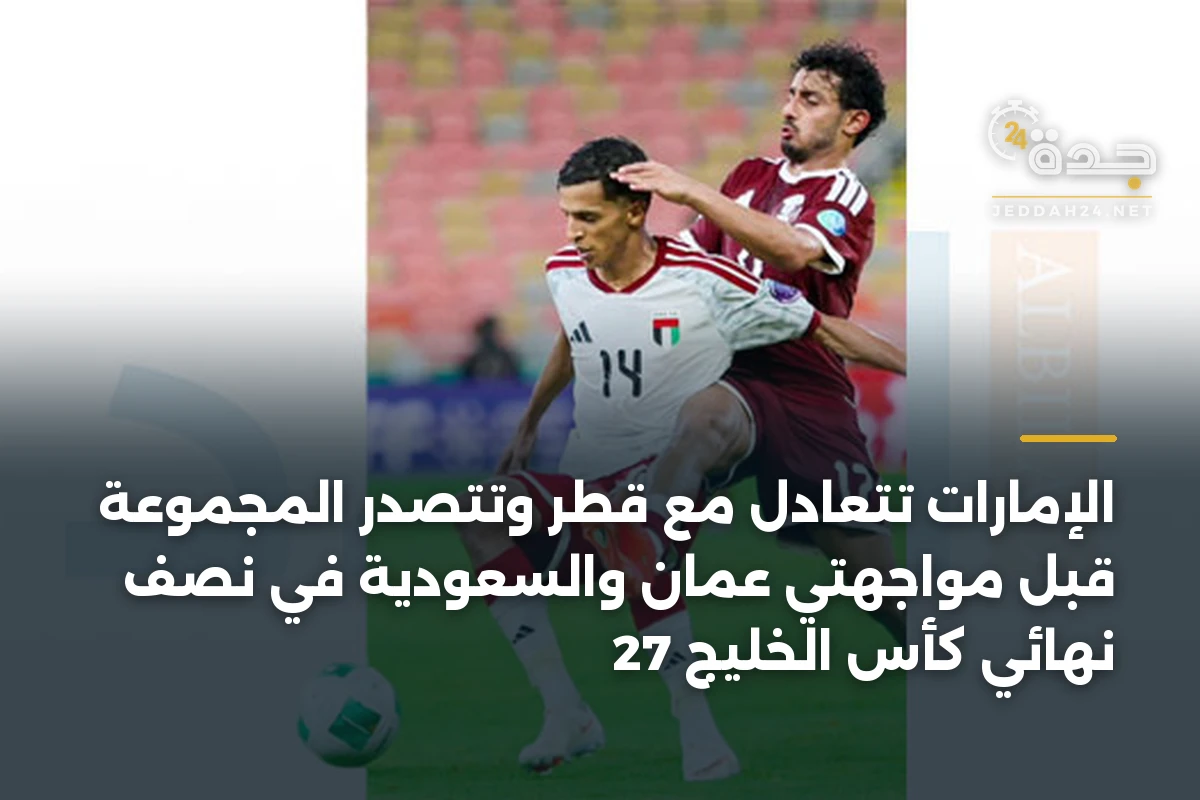 الإمارات تتعادل مع قطر وتتصدر المجموعة قبل مواجهتي عمان والسعودية في نصف نهائي كأس الخليج 27 1 الإمارات تتعادل مع قطر وتتصدر المجموعة قبل مواجهتي عمان والسعودية في نصف نهائي كأس الخليج 27