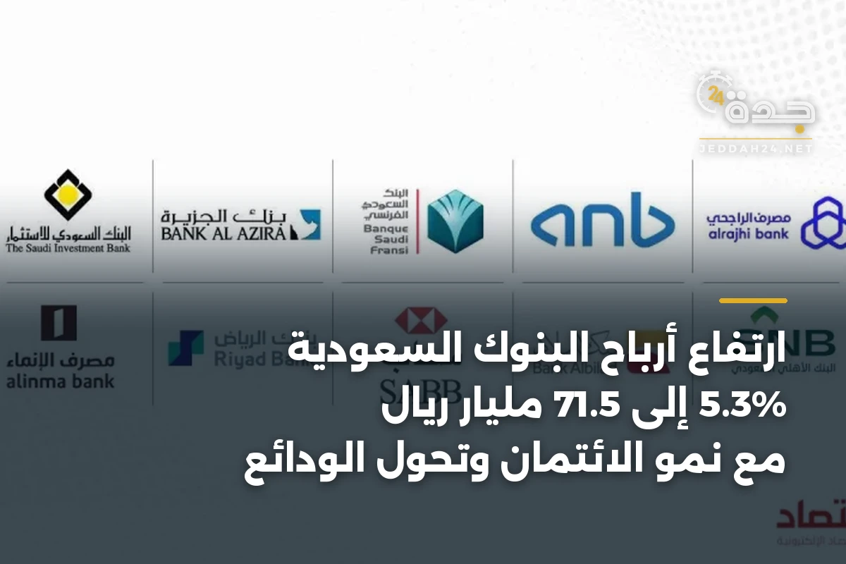 ارتفاع أرباح البنوك السعودية 5.3% إلى 71.5 مليار ريال مع نمو الائتمان وتحول الودائع 1 ارتفاع أرباح البنوك السعودية 5.3% إلى 71.5 مليار ريال مع نمو الائتمان وتحول الودائع