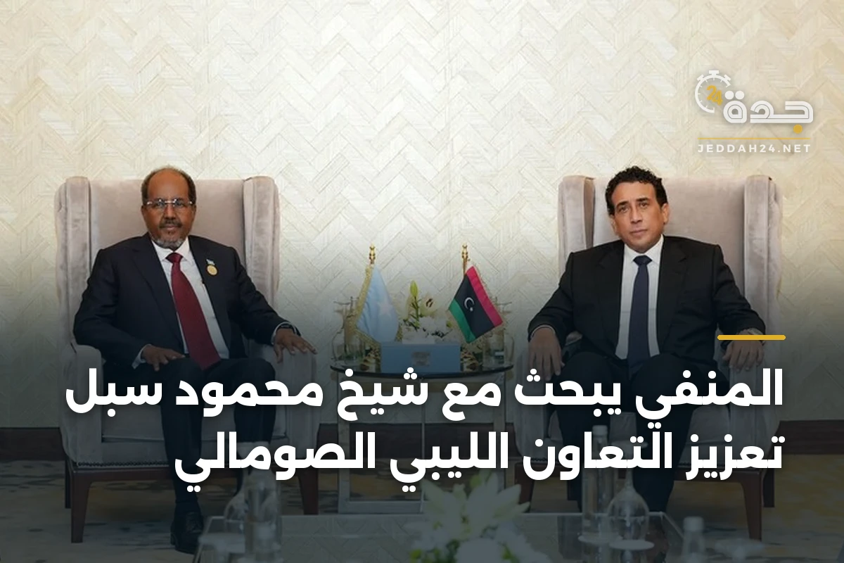 المنفي يبحث مع شيخ محمود سبل تعزيز التعاون الليبي الصومالي