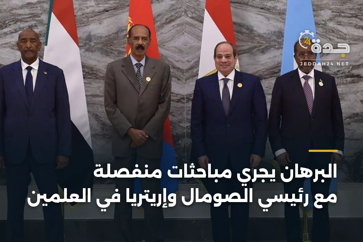 البرهان يجري مباحثات منفصلة مع رئيسي الصومال وإريتريا في العلمين