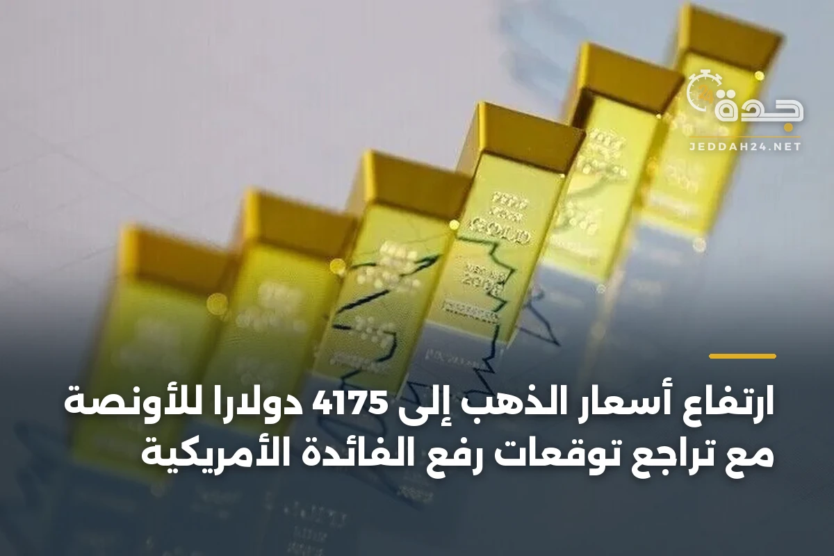 ارتفاع أسعار الذهب إلى 4175 دولاراً للأونصة مع تراجع توقعات رفع الفائدة الأمريكية