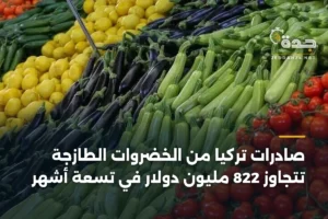 صادرات تركيا من الخضروات الطازجة تتجاوز 822 مليون دولار في تسعة أشهر 2 article 383857