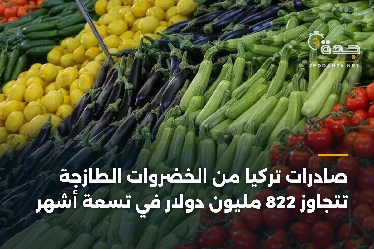 صادرات تركيا من الخضروات الطازجة تتجاوز 822 مليون دولار في تسعة أشهر