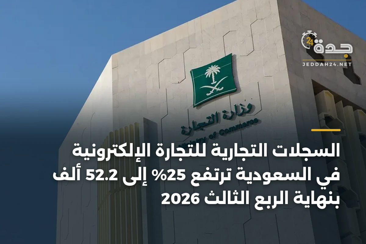 السجلات التجارية للتجارة الإلكترونية في السعودية ترتفع 25% إلى 52.2 ألف بنهاية الربع الثالث 2026 1 السجلات التجارية للتجارة الإلكترونية في السعودية ترتفع 25% إلى 52.2 ألف بنهاية الربع الثالث 2026