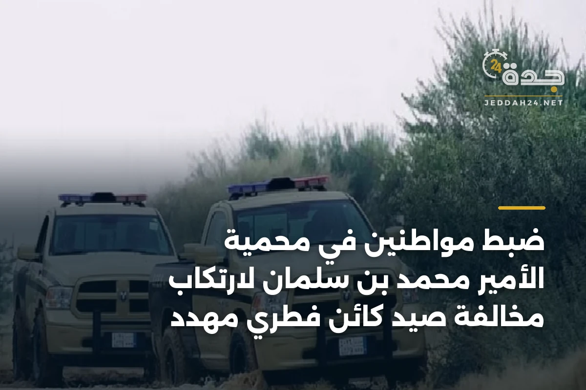 ضبط مواطنين في محمية الأمير محمد بن سلمان لارتكاب مخالفة صيد كائن فطري مهدد