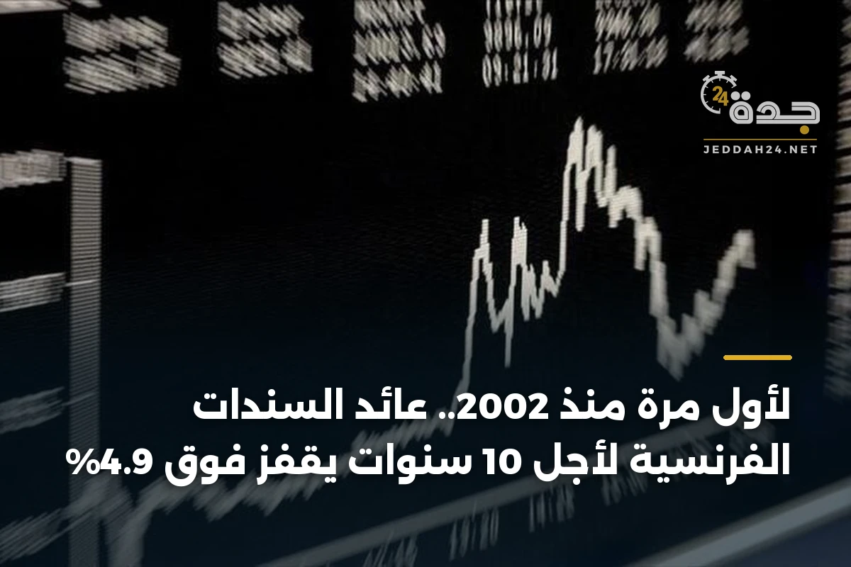 لأول مرة منذ 2002.. عائد السندات الفرنسية لأجل 10 سنوات يقفز فوق 4.9% 1 لأول مرة منذ 2002.. عائد السندات الفرنسية لأجل 10 سنوات يقفز فوق 4.9%