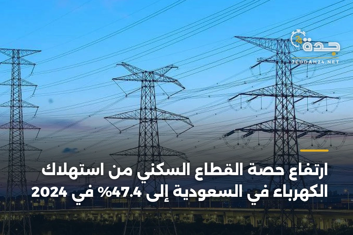 ارتفاع حصة القطاع السكني من استهلاك الكهرباء في السعودية إلى 47.4% في 2024