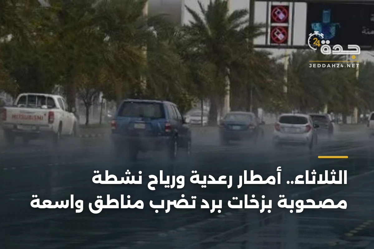 الثلاثاء.. أمطار رعدية ورياح نشطة مصحوبة بزخات برد تضرب مناطق واسعة