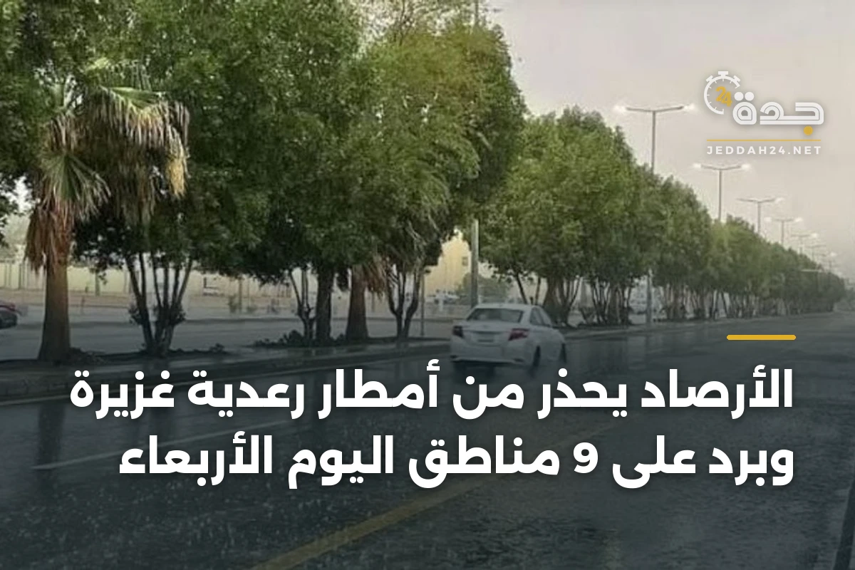 الأرصاد يحذر من أمطار رعدية غزيرة وبرد على 9 مناطق اليوم الأربعاء 1 الأرصاد يحذر من أمطار رعدية غزيرة وبرد على 9 مناطق اليوم الأربعاء