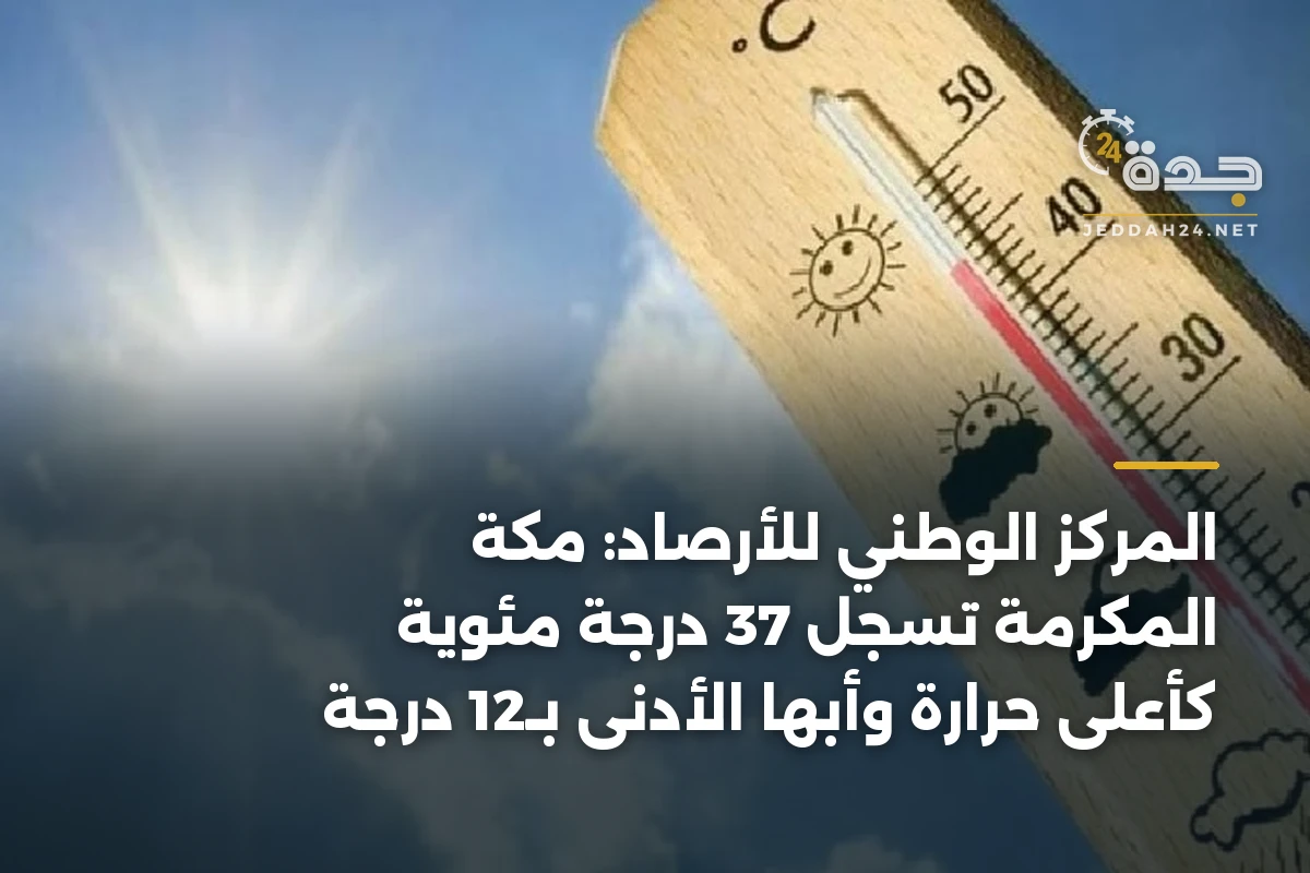 المركز الوطني للأرصاد: مكة المكرمة تسجل 37 درجة مئوية كأعلى حرارة وأبها الأدنى بـ12 درجة